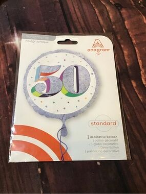 50th birthday foil balloon 18’-New